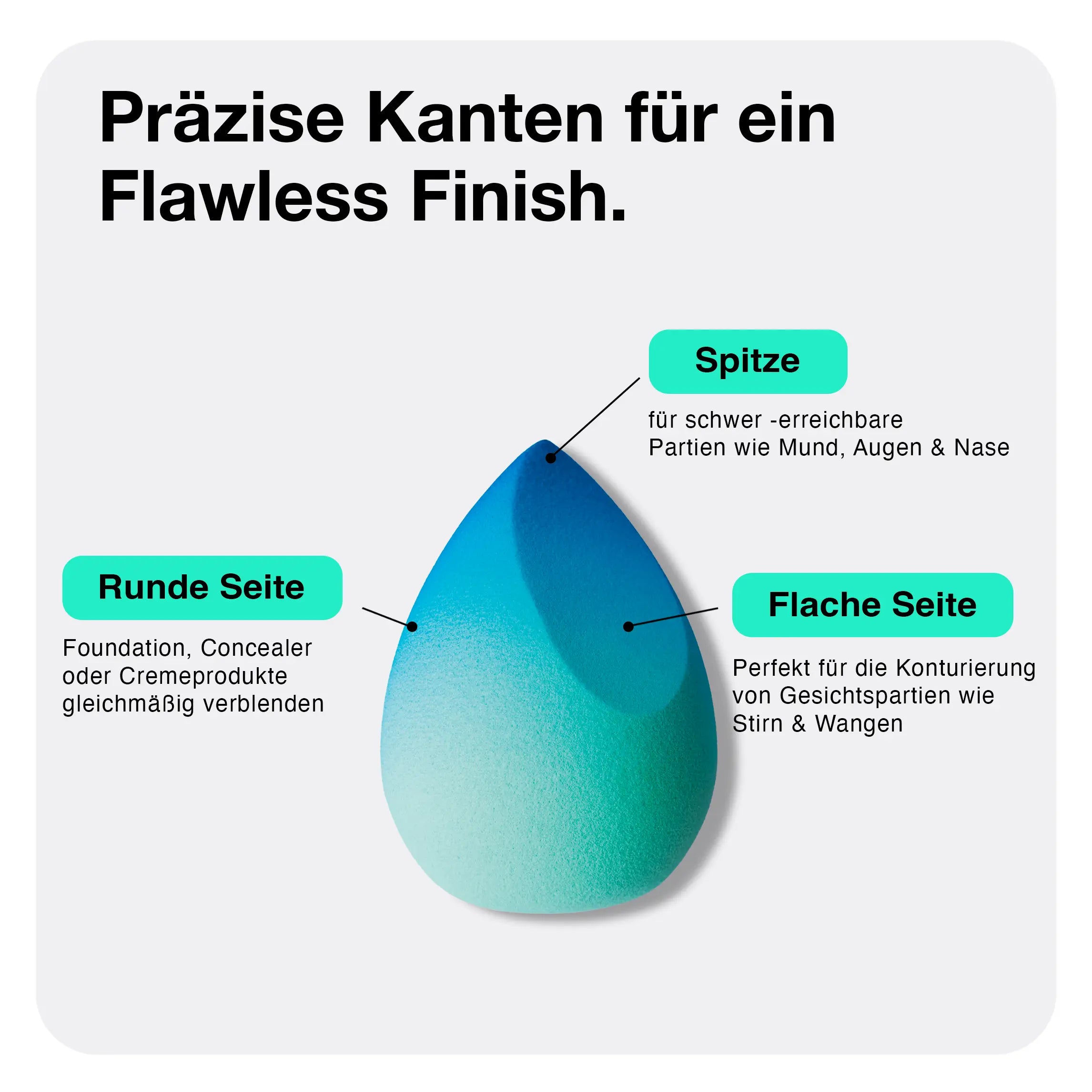 Antibakterieller Makeup-Schwamm mit flacher Kante – Sharp Diva