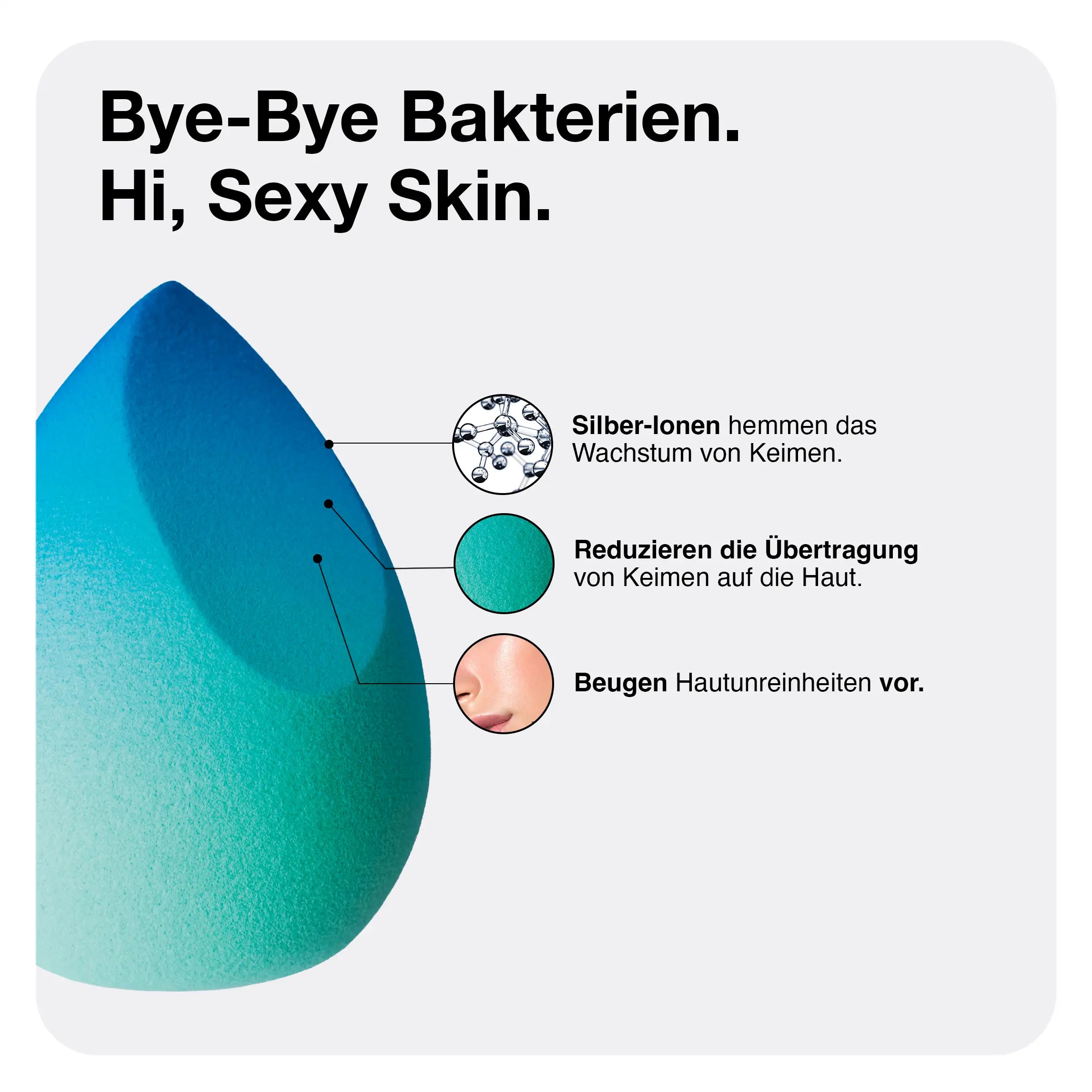 Antibakterieller Makeup-Schwamm mit flacher Kante – Sharp Diva